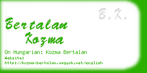 bertalan kozma business card